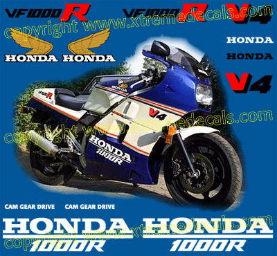 Honda VF 1000R Decal Set 1986 model
